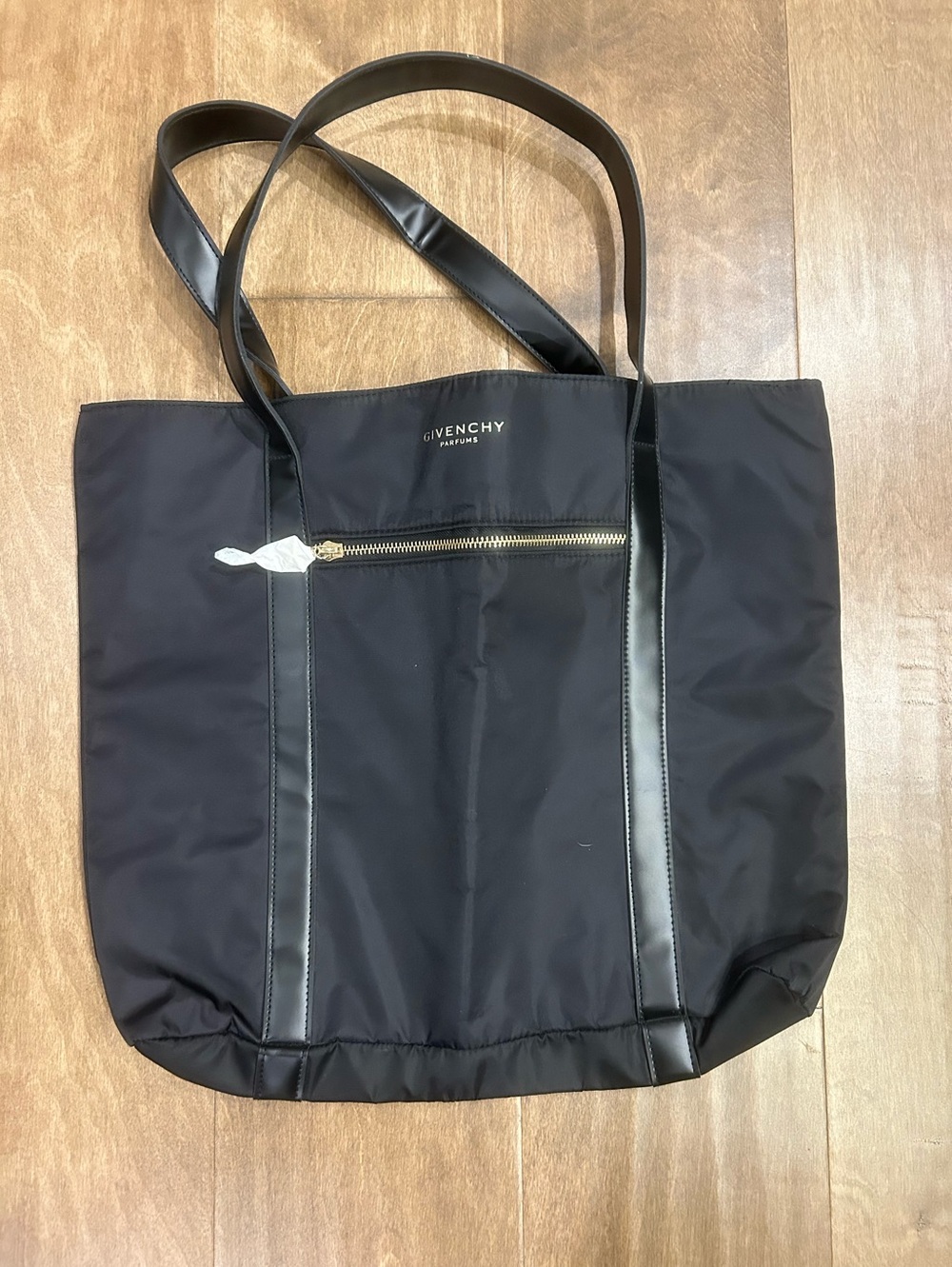 Givenchy black vinyl faux leather straps tote bag